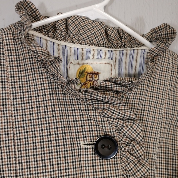 Nick & Mo Cropped Plaid Ruffle Jacket Small - Picture 2 of 8